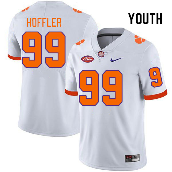 Youth Clemson Tigers A.J. Hoffler #99 College White NCAA Authentic Football Stitched Jersey 23CG30OL